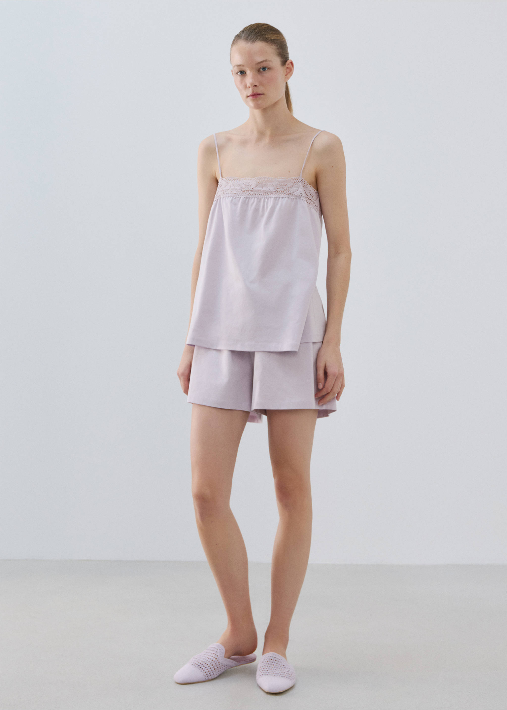 Cotton shorts - General plane, Lilac. Ref: 27054768-00.