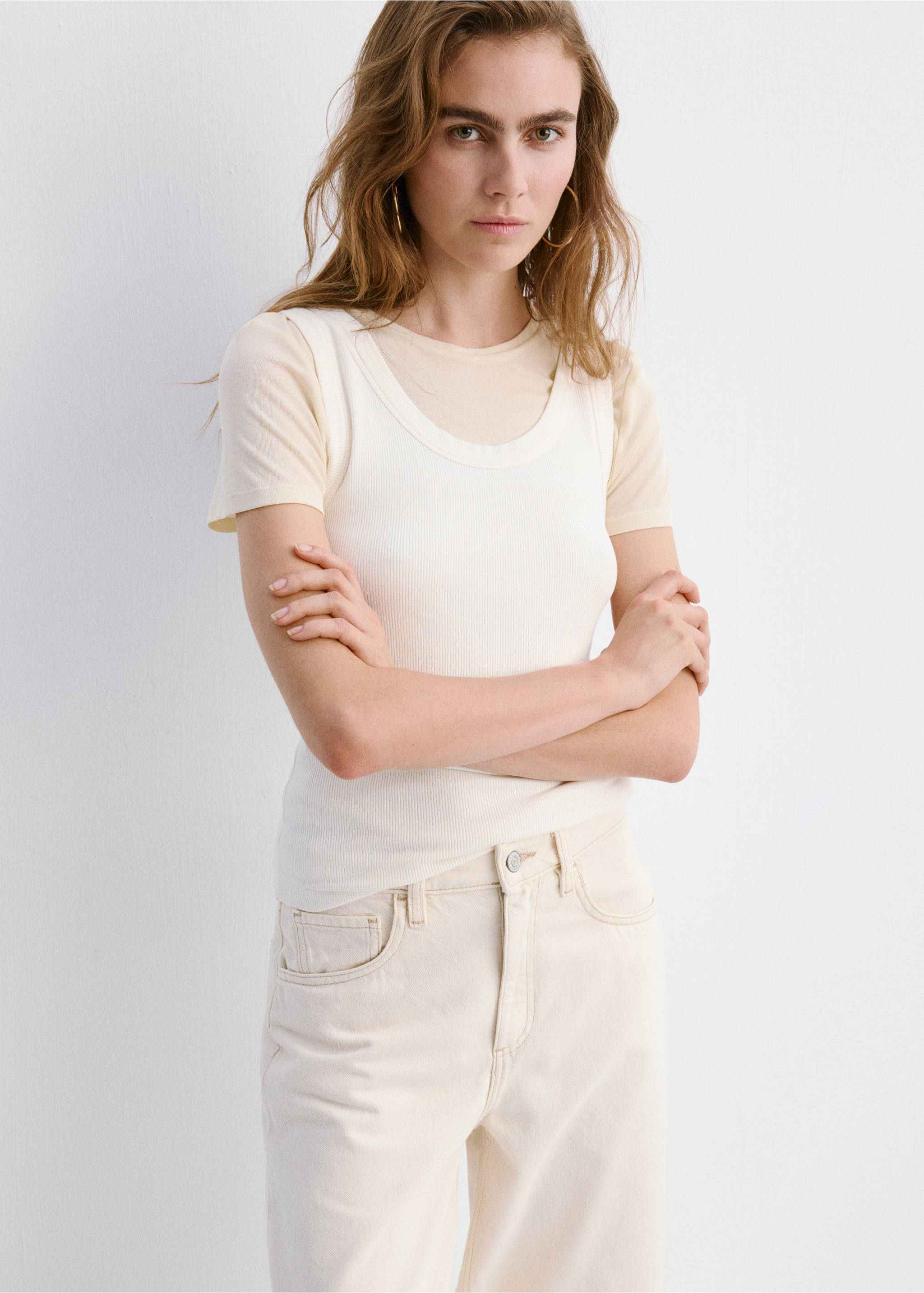 High-waisted barrel jeans - Medium plane, Off White. Ref: 27054770-00.