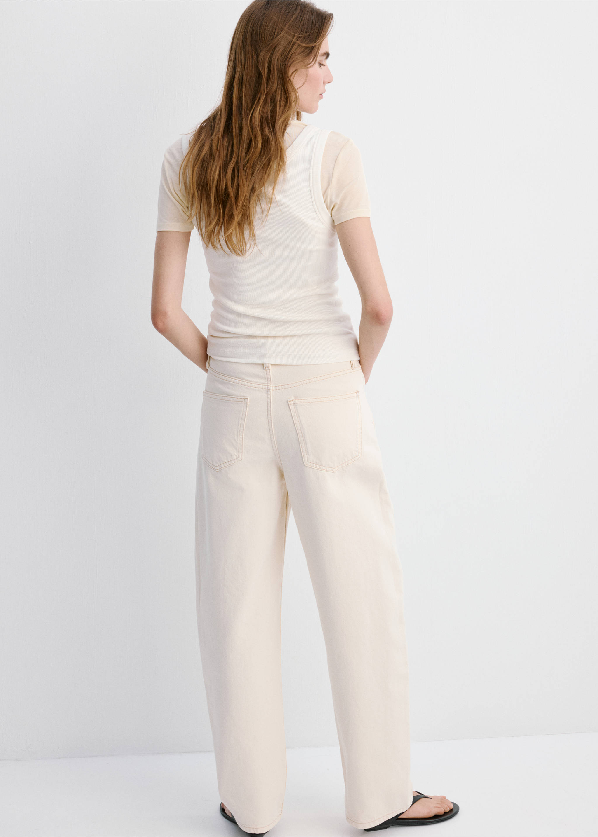 High-waisted barrel jeans - Reverse of the article, Off White. Ref: 27054770-00.