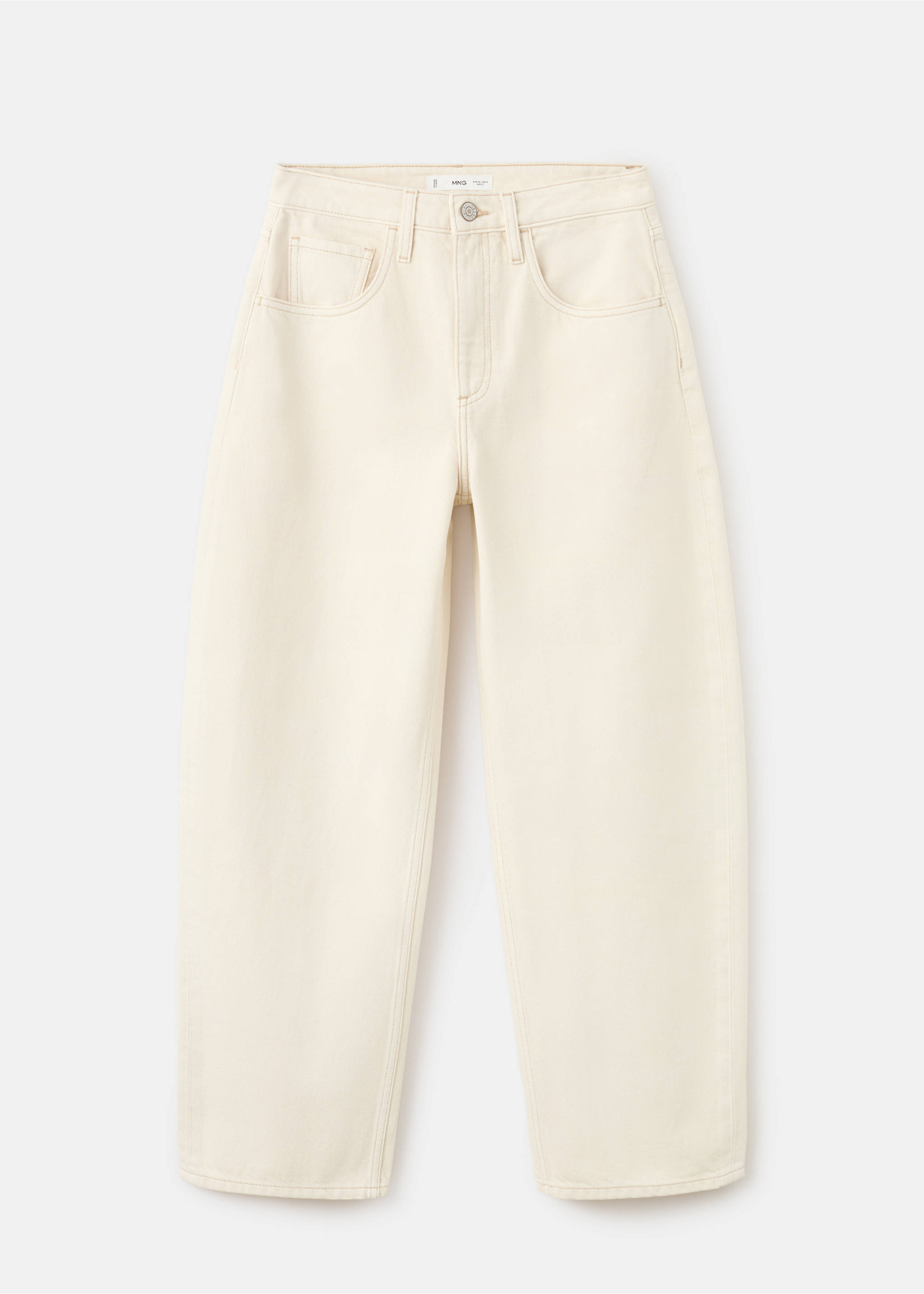 High-waisted barrel jeans - Article without model, Off White. Ref: 27054770-00.