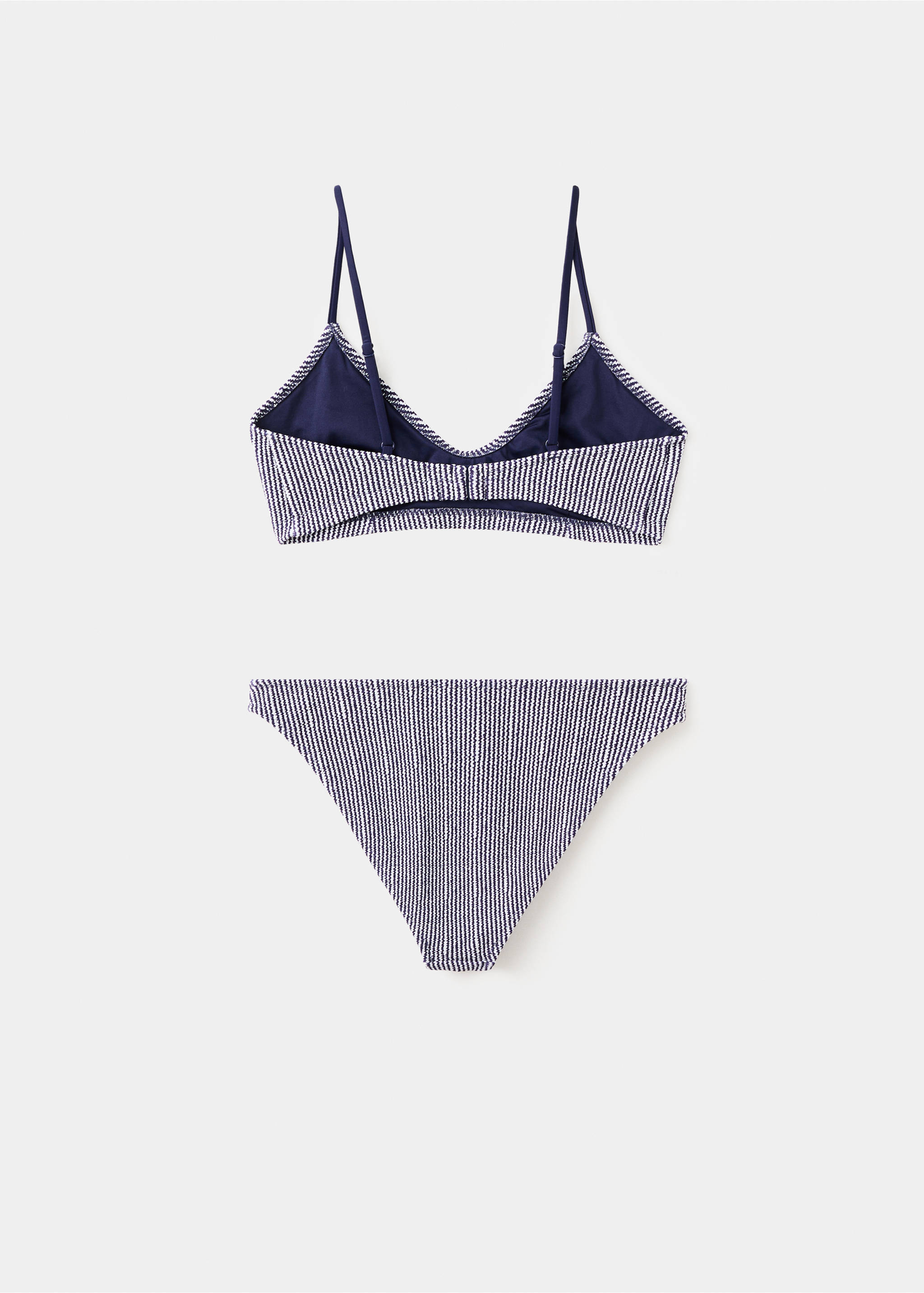 Бикини в полоску с классическими плавками - Обратная сторона изделия, Глубокий темно-синий. Ref: 27054772-00.