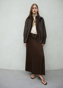 Oversized leather jacket — Brown 2