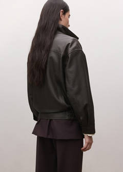 Oversized leather jacket — Brown 12