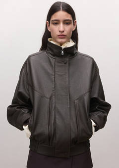 Oversized leather jacket — Brown 13