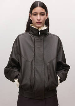 Oversized leather jacket — Brown 17