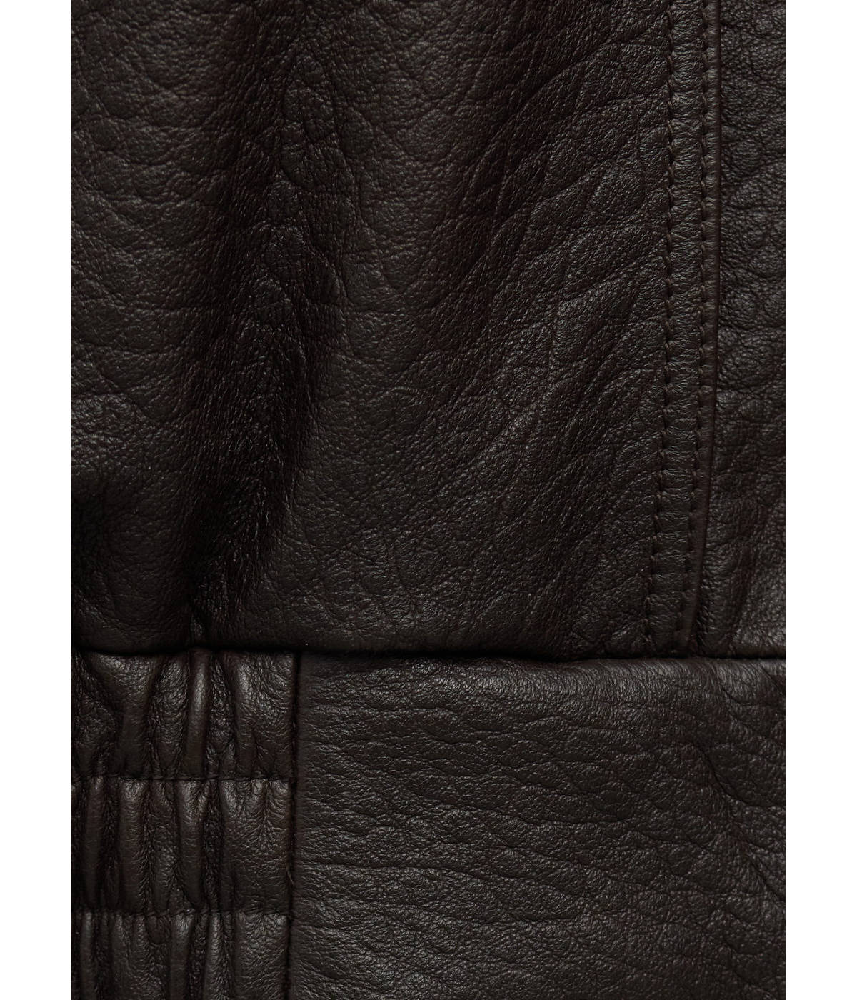 Oversized leather jacket — Brown