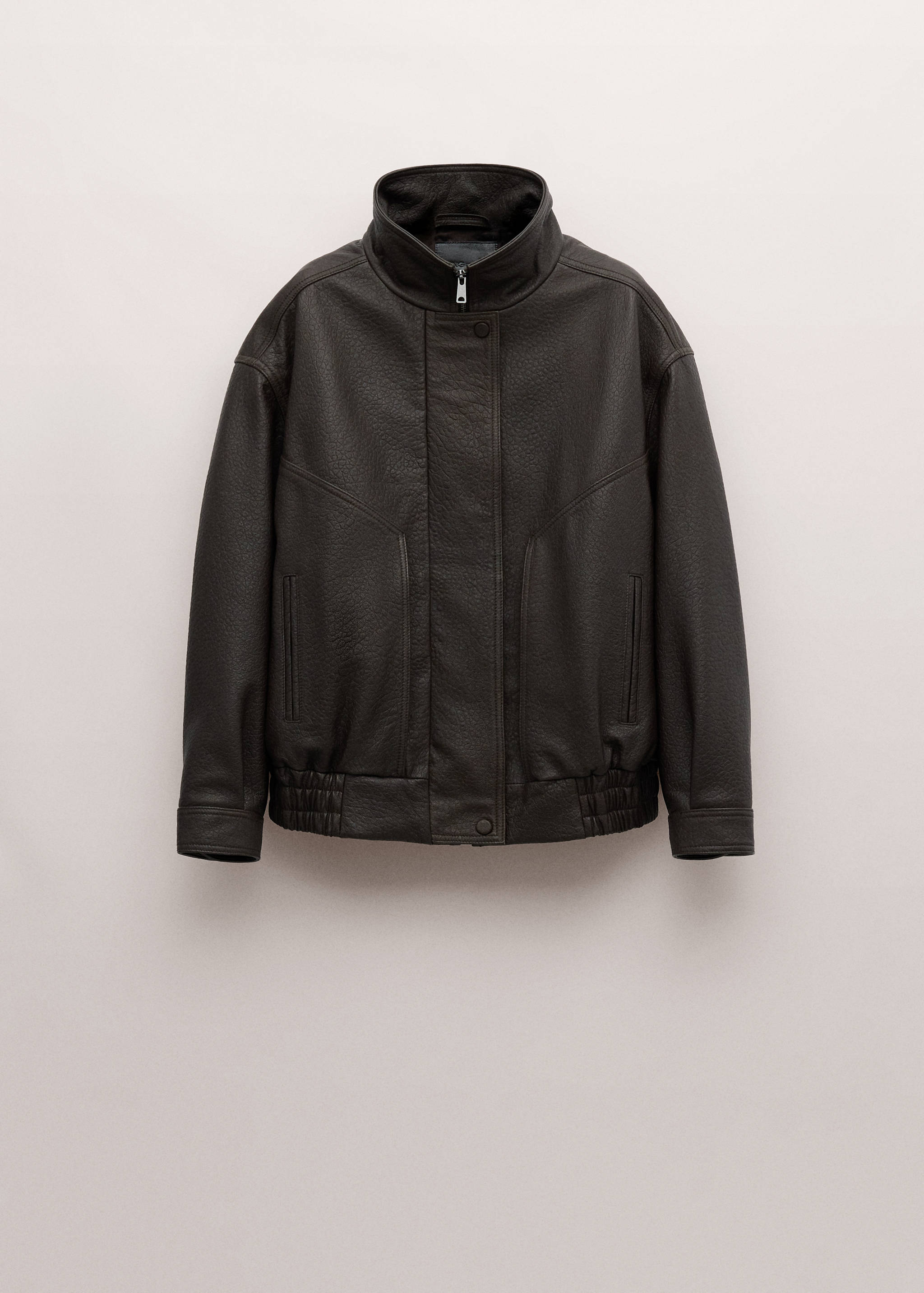 Oversized leather jacket - Article without model