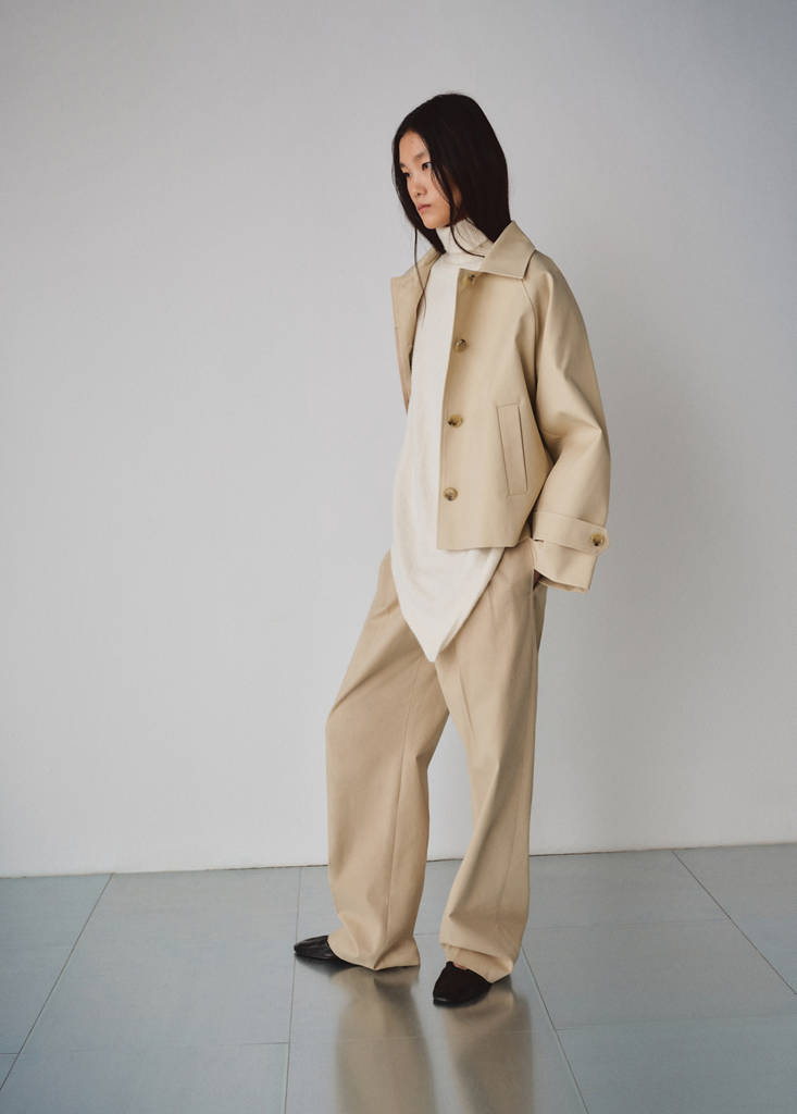Oversized short trench — Beige