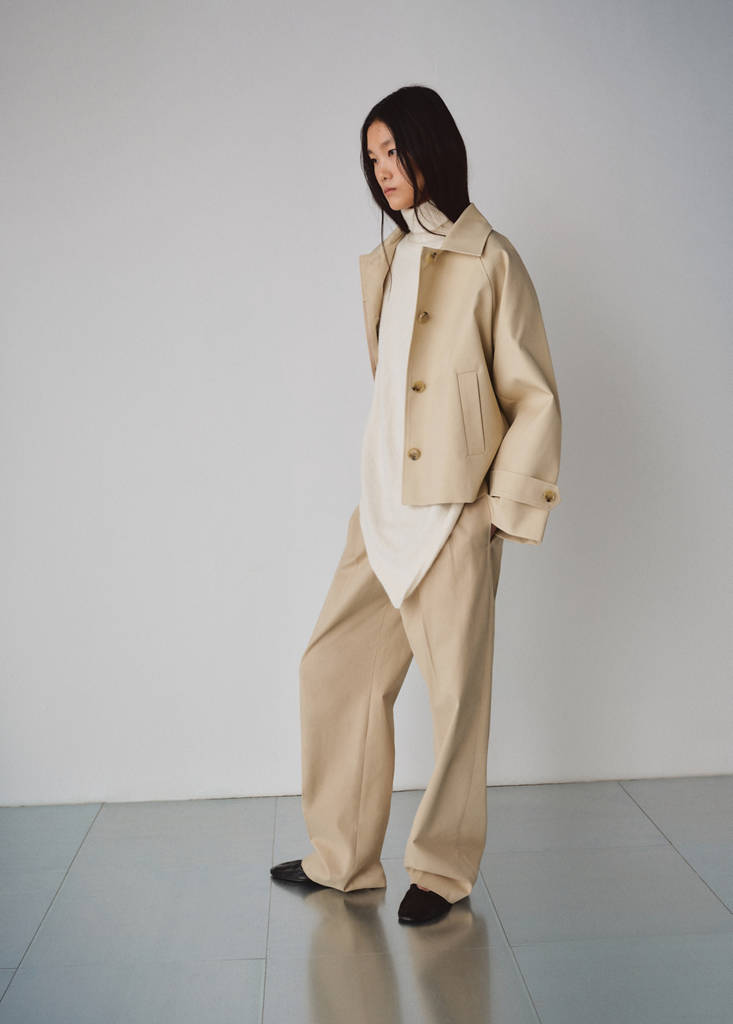 Oversized short trench — Beige