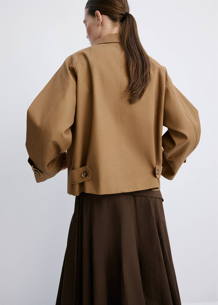 Oversized short trench — Medium Brown