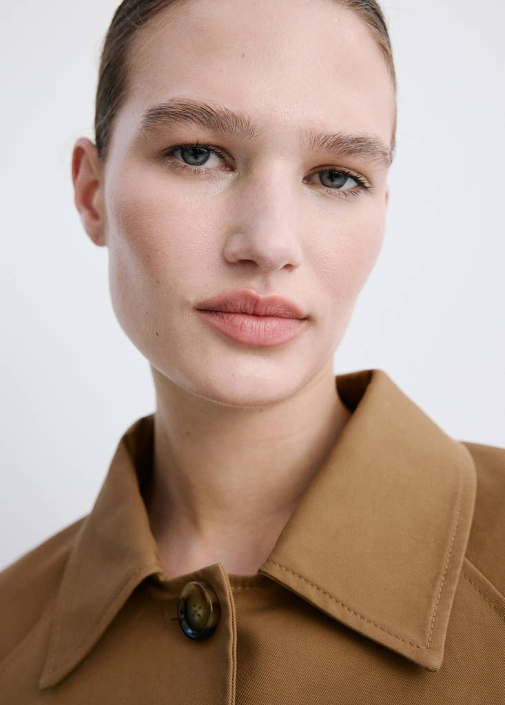 Oversized short trench — Medium Brown