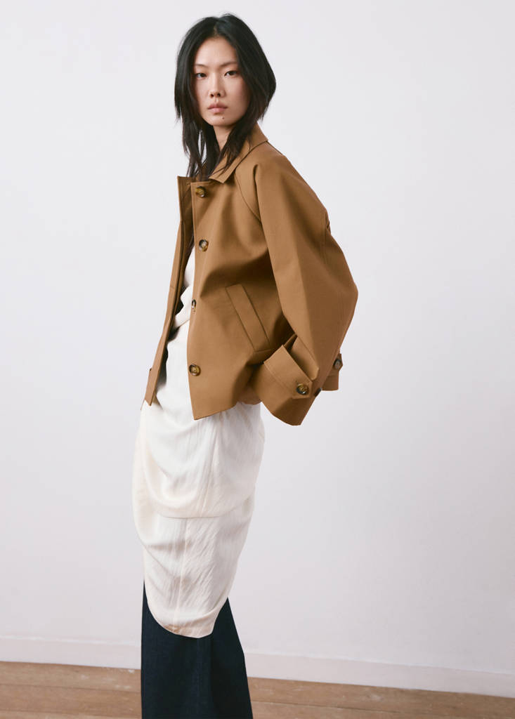Oversized short trench — Medium Brown