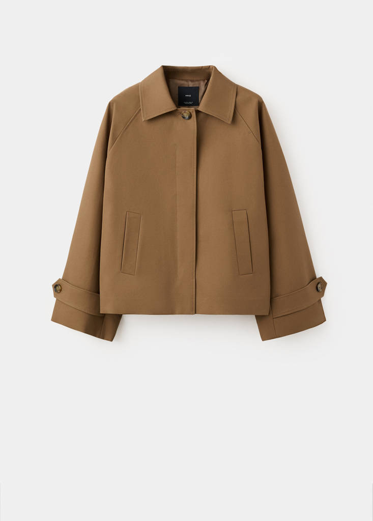 Oversized short trench — Medium Brown