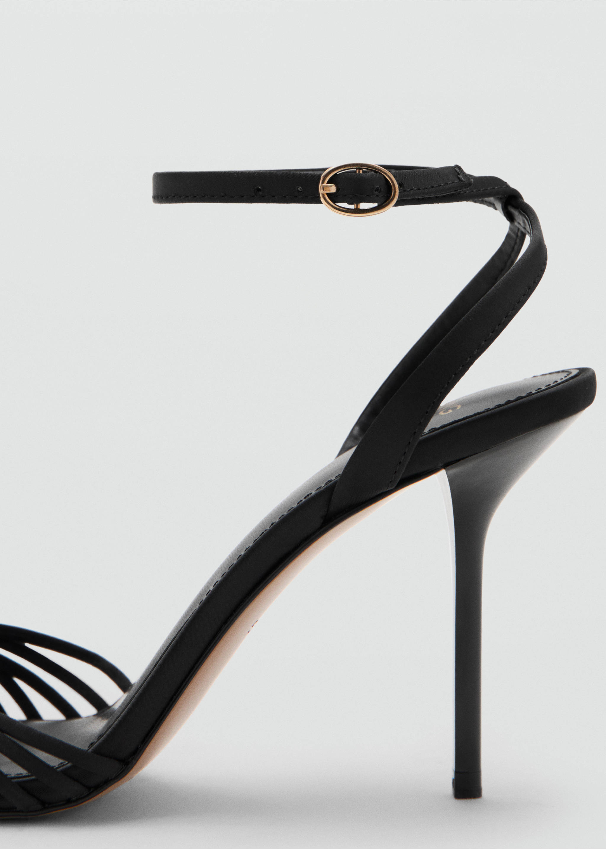 Heeled sandals with straps - Details of the article 1, Black. Ref: 27054775-00.