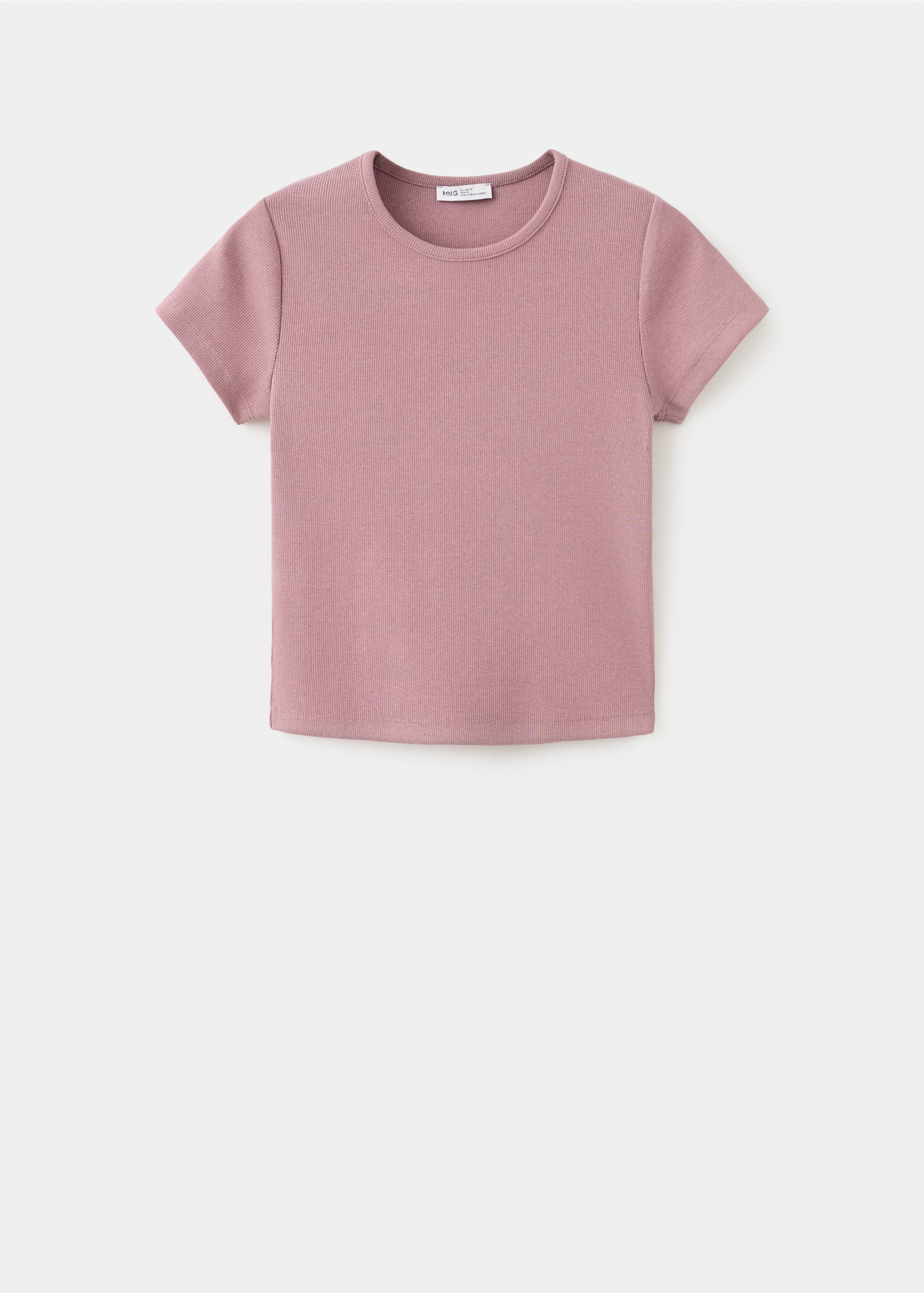 T-shirt manches courtes maille côtelée - Article sans modèle, Cerise. Ref: 27054776-00.