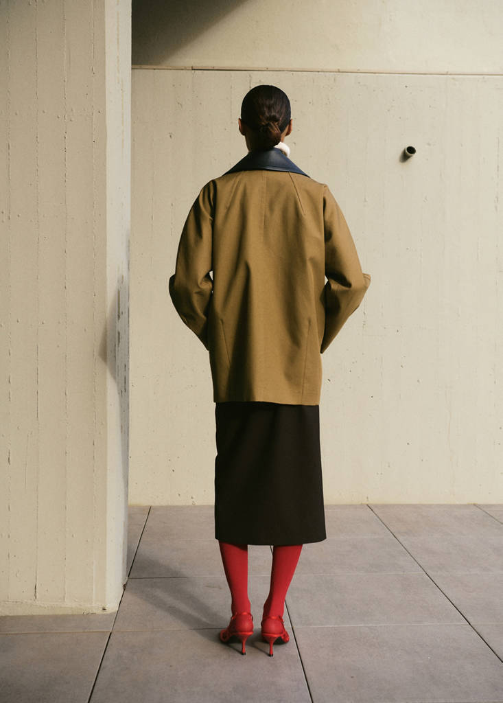 Faux leather effect trench coat — Medium Brown