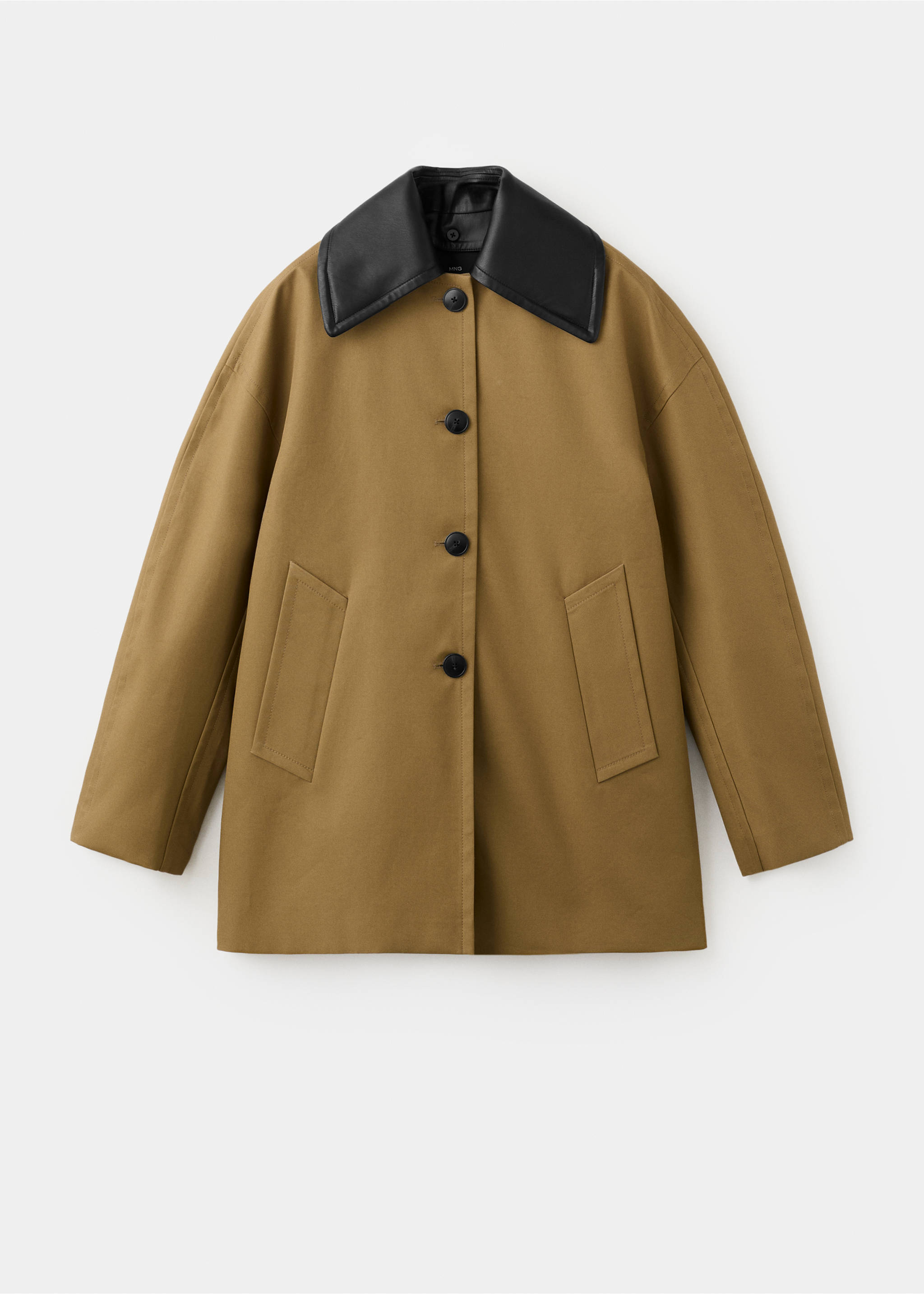 Faux leather effect trench coat - Article without model, Medium Brown. Ref: 27054780-00.