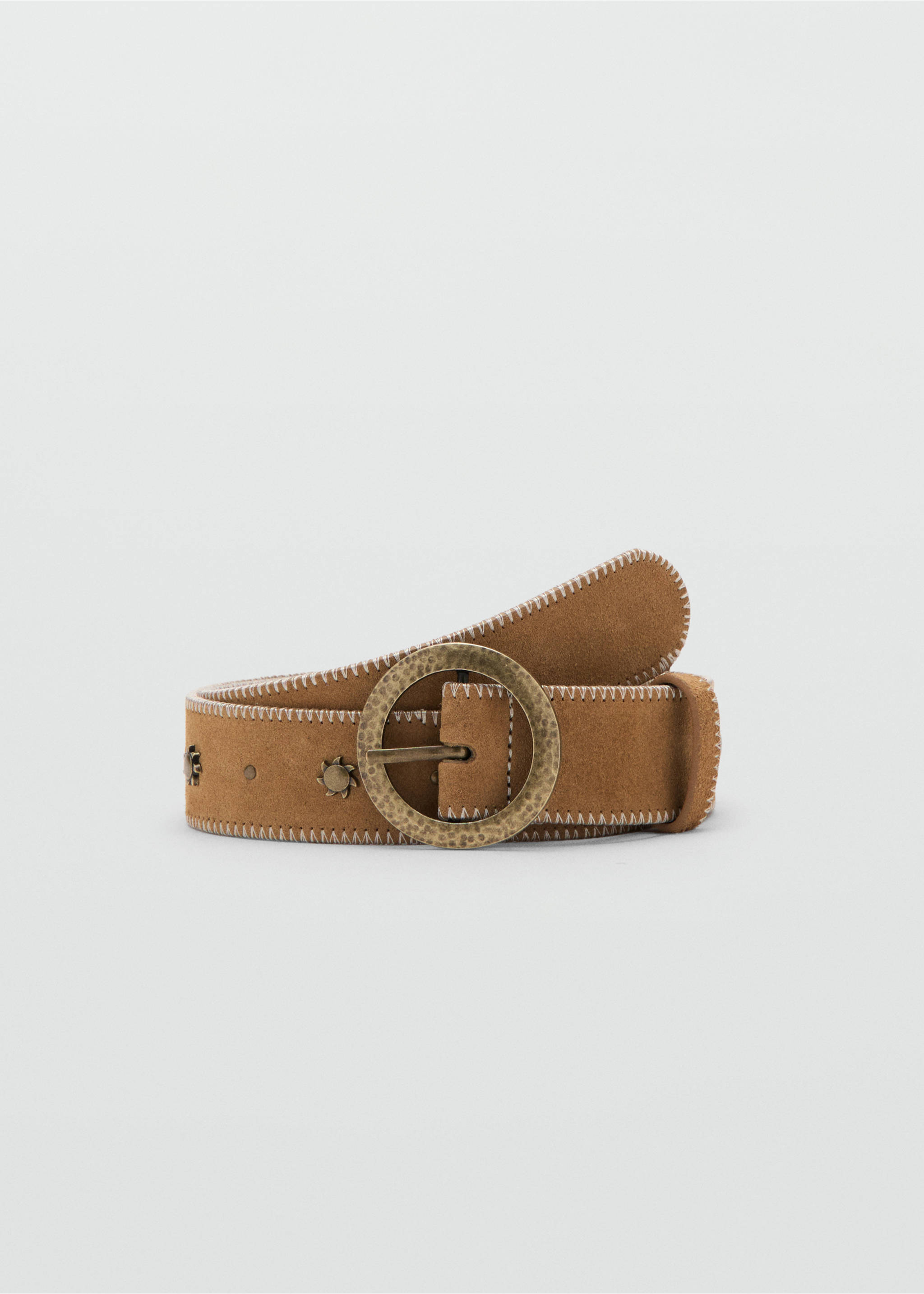 Leather belt - Article without model, Sand. Ref: 27054785-00.