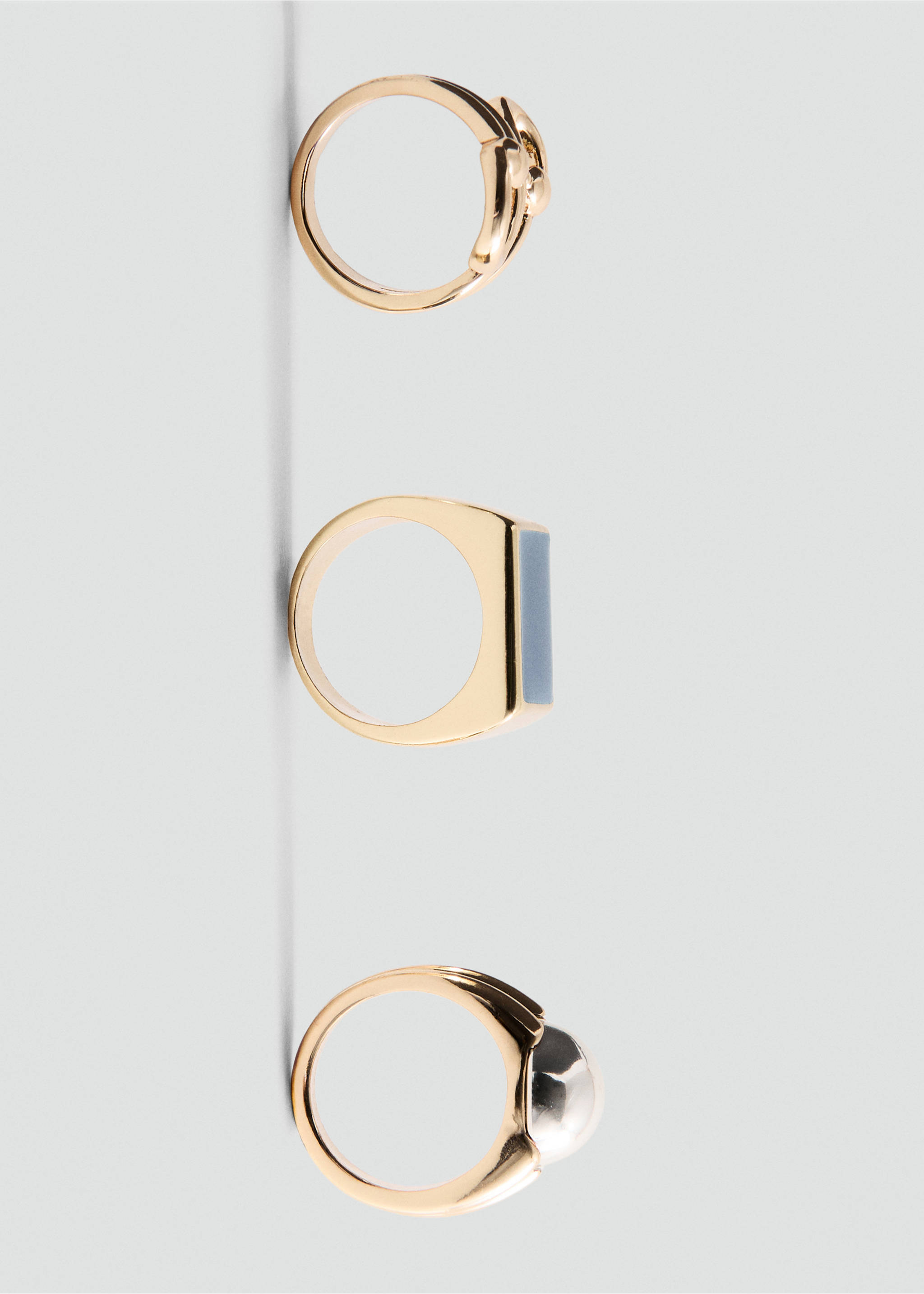 Combined ring 3 set - Details of the article 1, Gold. Ref: 27054786-00.