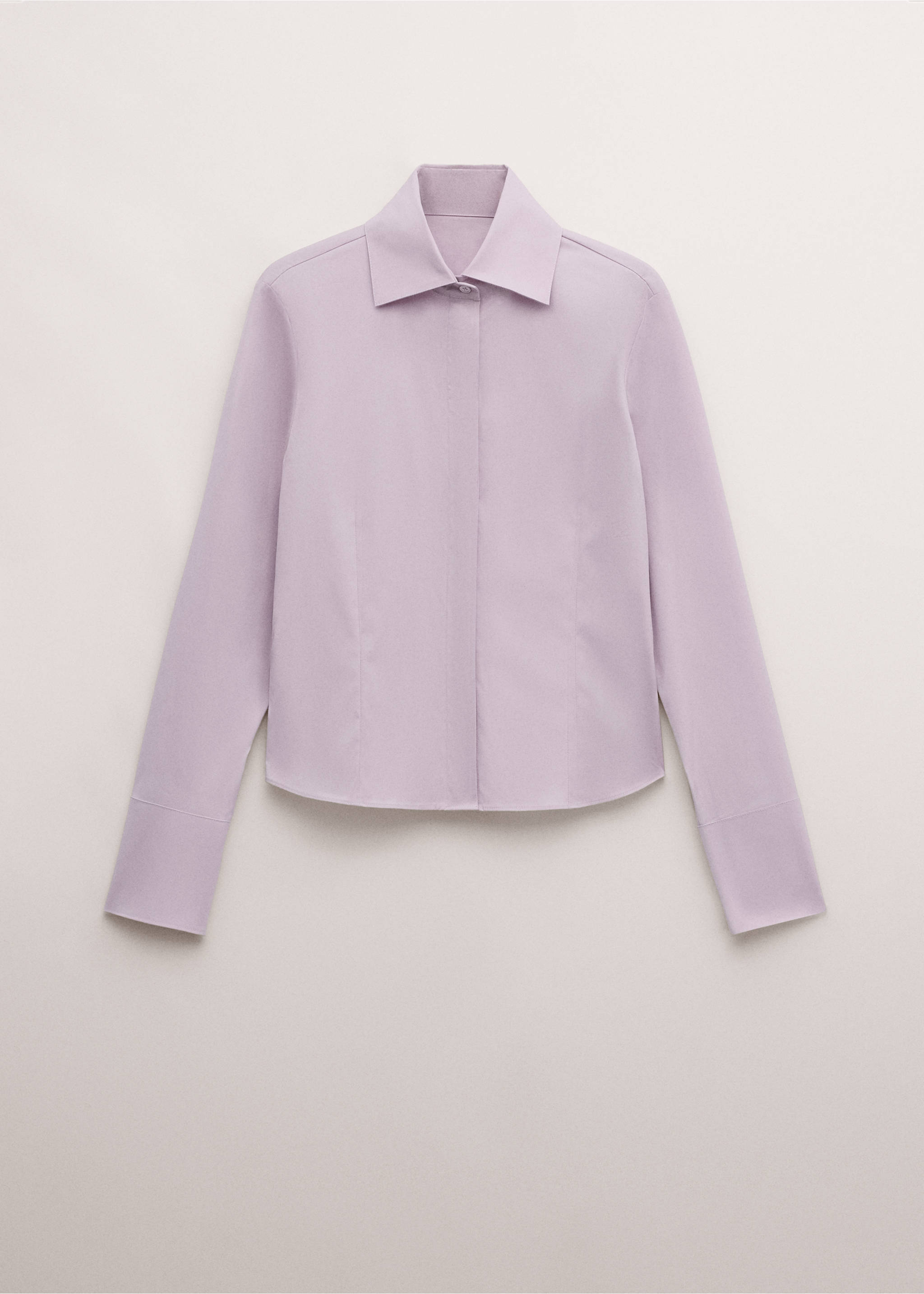 Vypasovaná bavlněná košile - Zboží bez modelu, Fialová šeřík. Ref: 27054788-00.