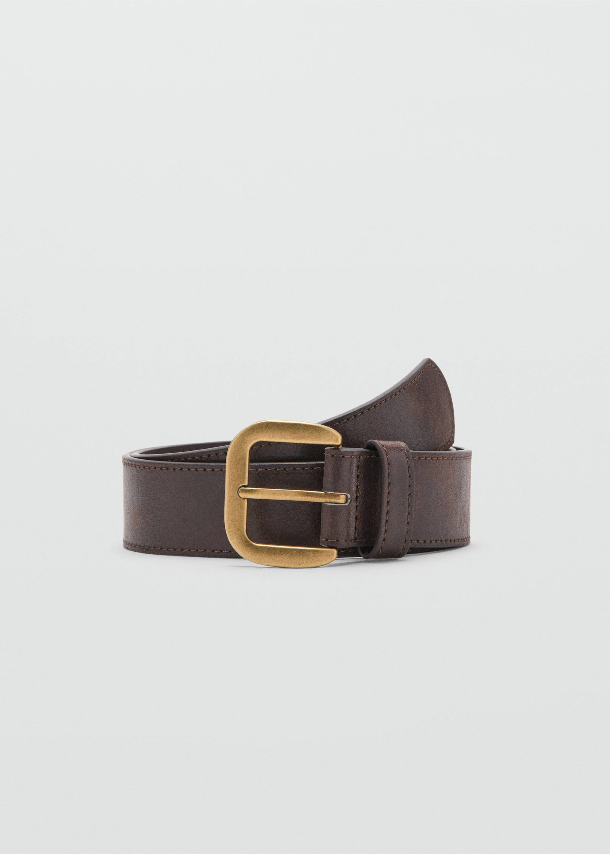 Square buckle belt - Article without model, Chocolate. Ref: 27054791-00.
