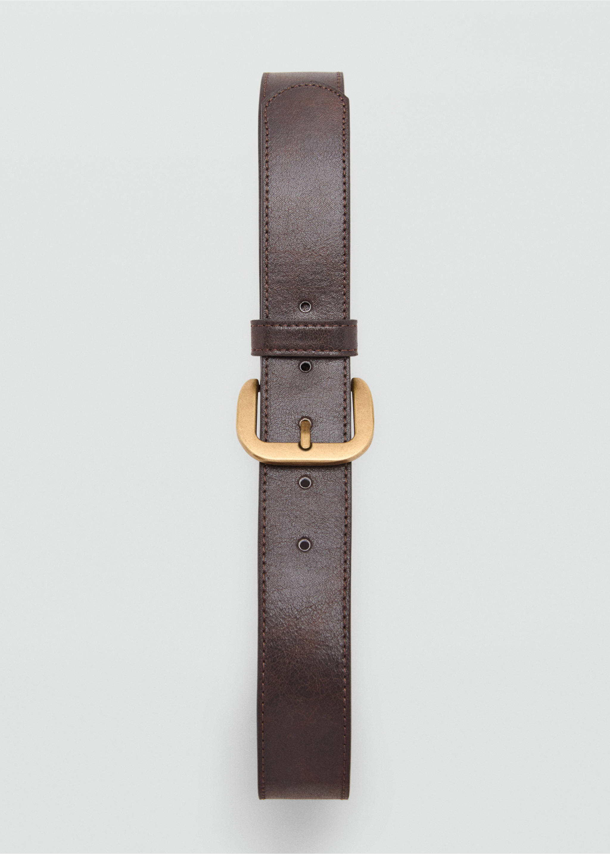 Square buckle belt - Details of the article 2, Chocolate. Ref: 27054791-00.