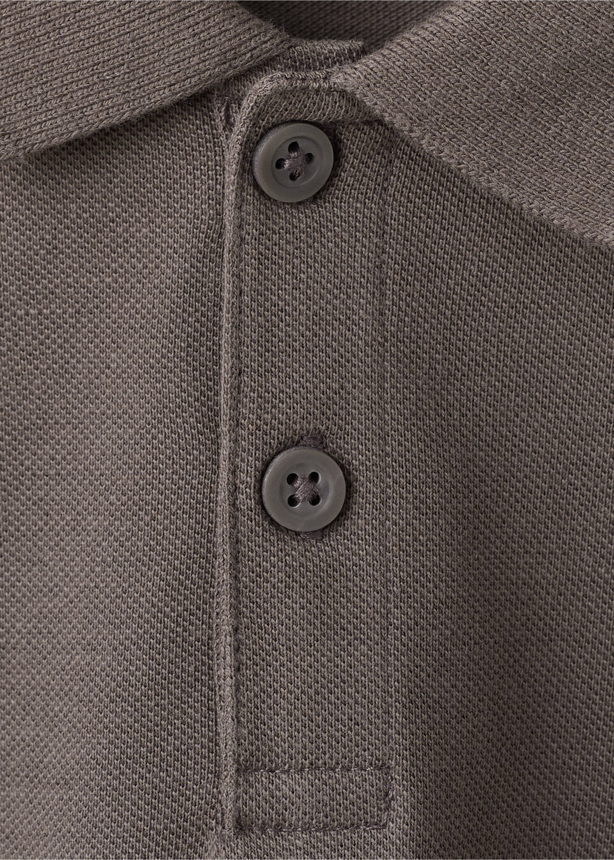Cotton polo shirt - Details of the article 8, Chocolate. Ref: 27055143-00.