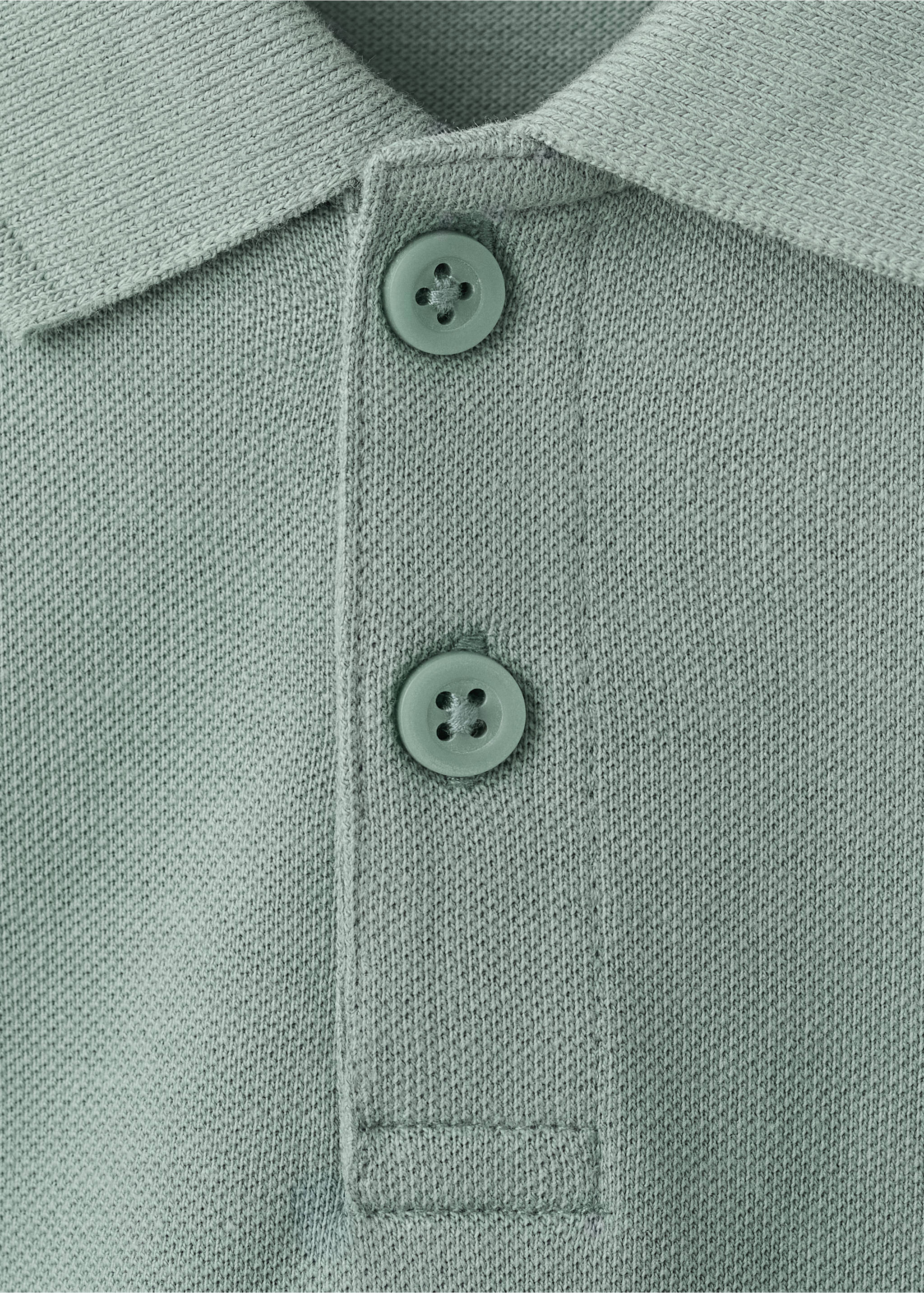 Cotton polo shirt - Details of the article 8, Green. Ref: 27055143-00.