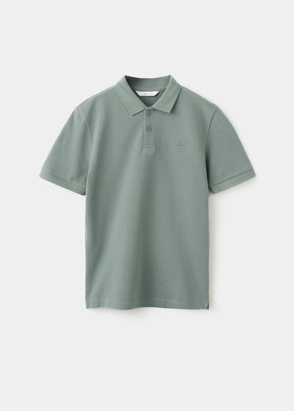 Cotton polo shirt — Green