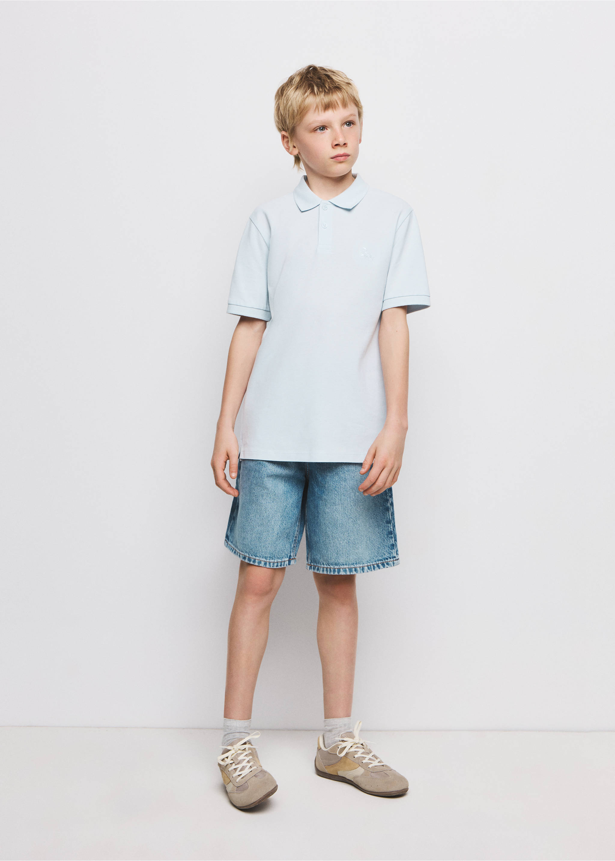 Tenniströja bomull - Allmän bild, Himmelblå. Ref: 27055143-00.