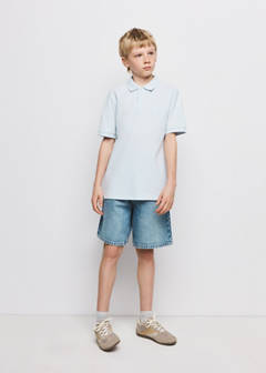 Cotton polo shirt — Sky Blue 2