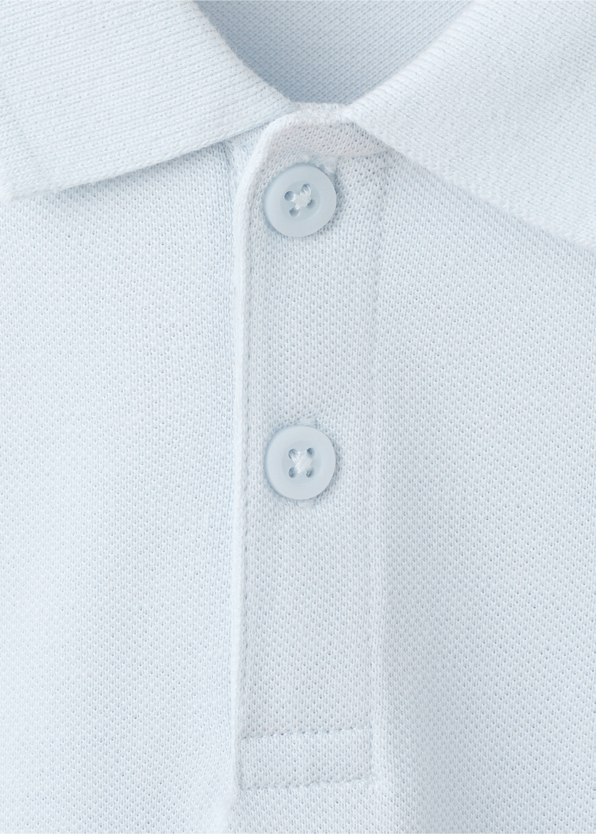Cotton polo shirt - Details of the article 8, Sky Blue. Ref: 27055143-00.