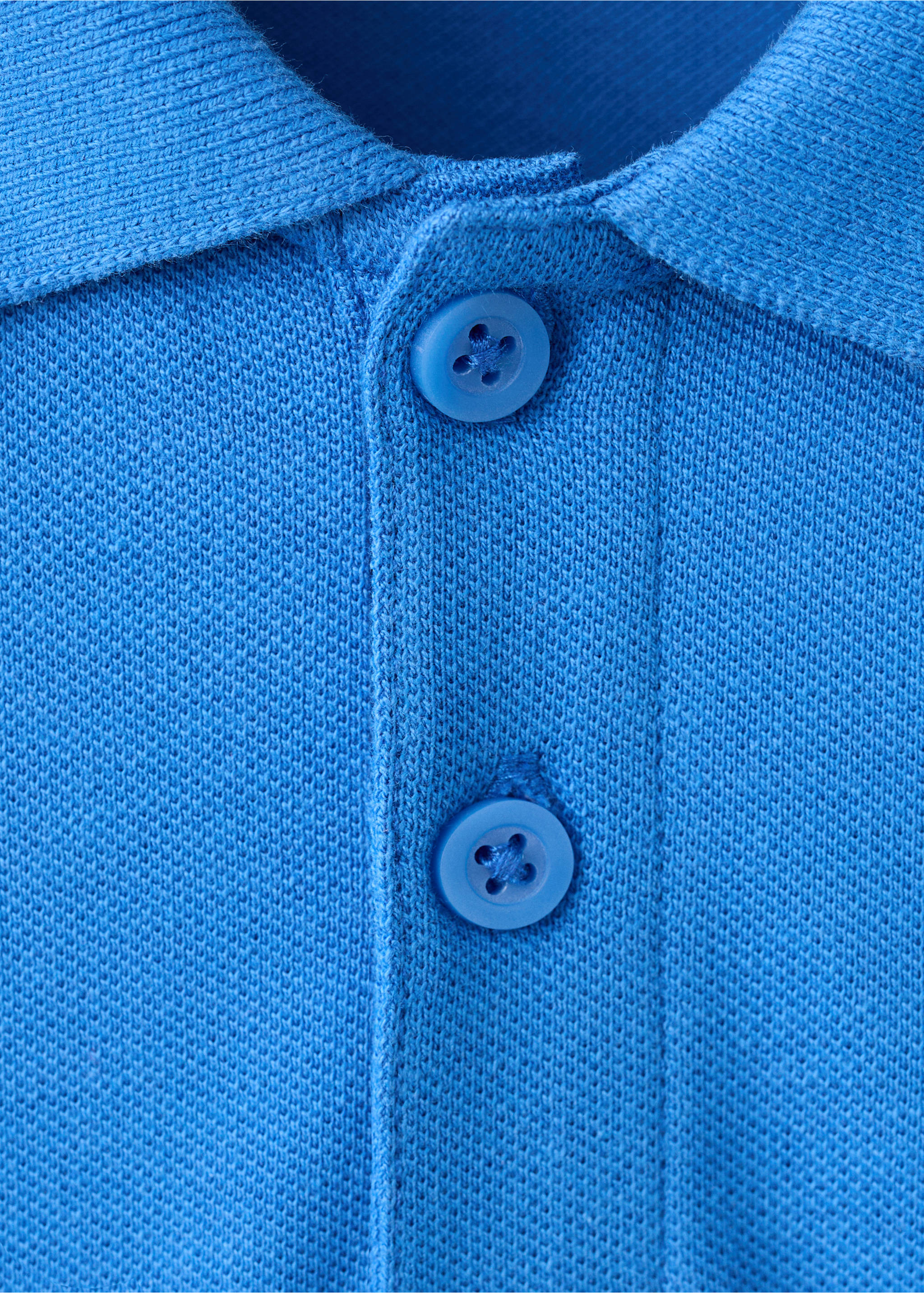 Cotton polo shirt - Details of the article 8, China Blue. Ref: 27055143-00.