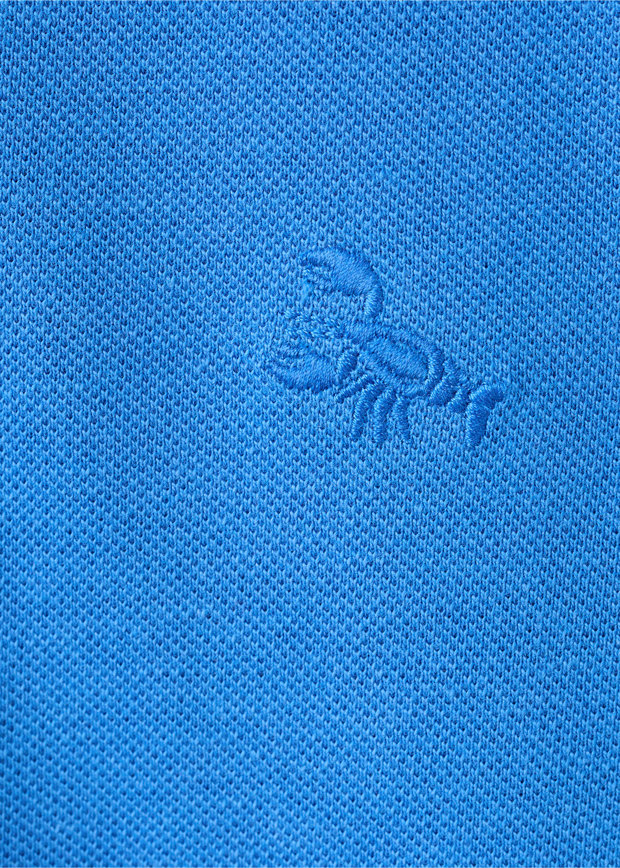 Cotton polo shirt - Details of the article 0, China Blue. Ref: 27055143-00.