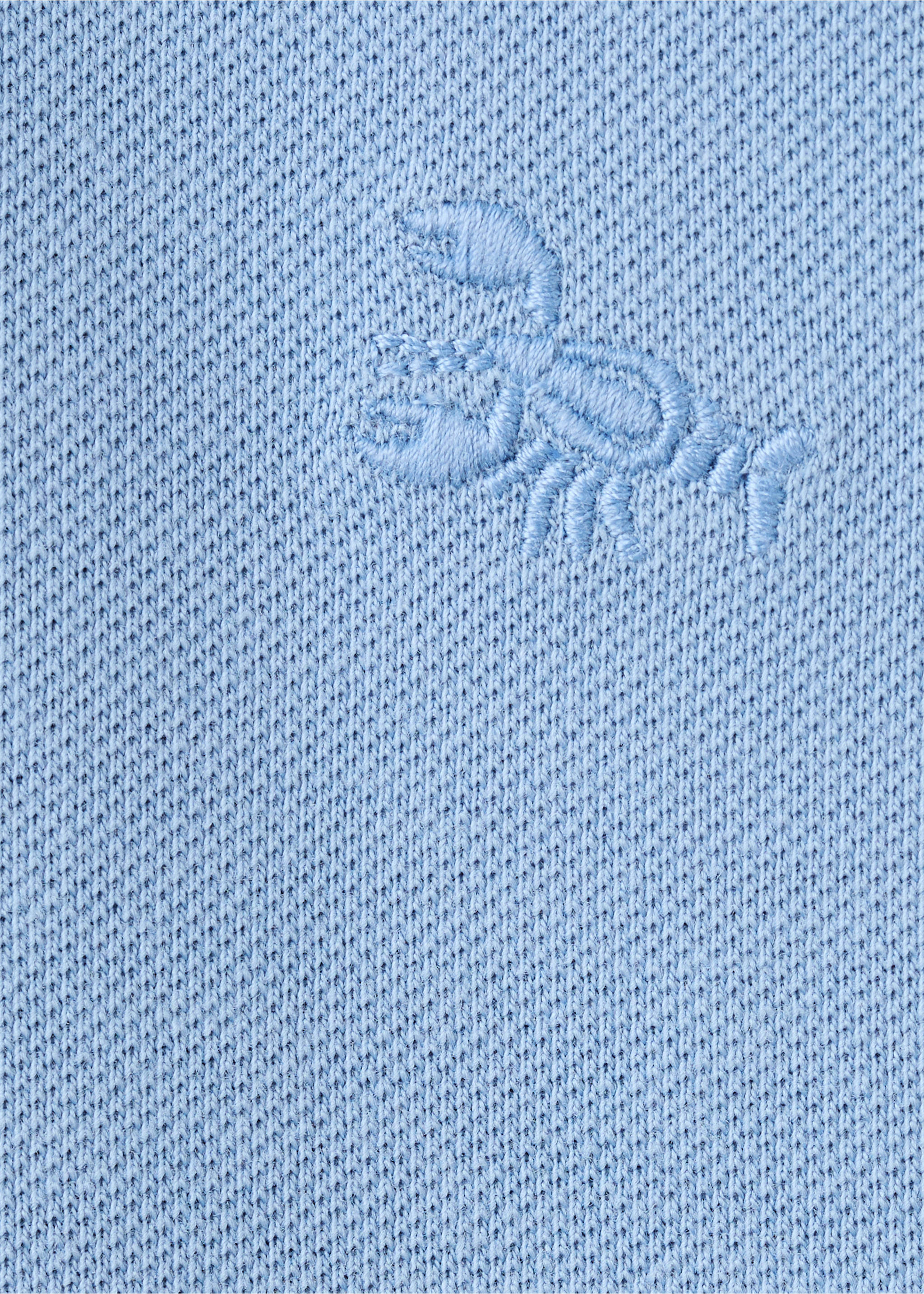 Cotton polo shirt - Details of the article 0, Blue. Ref: 27055143-00.