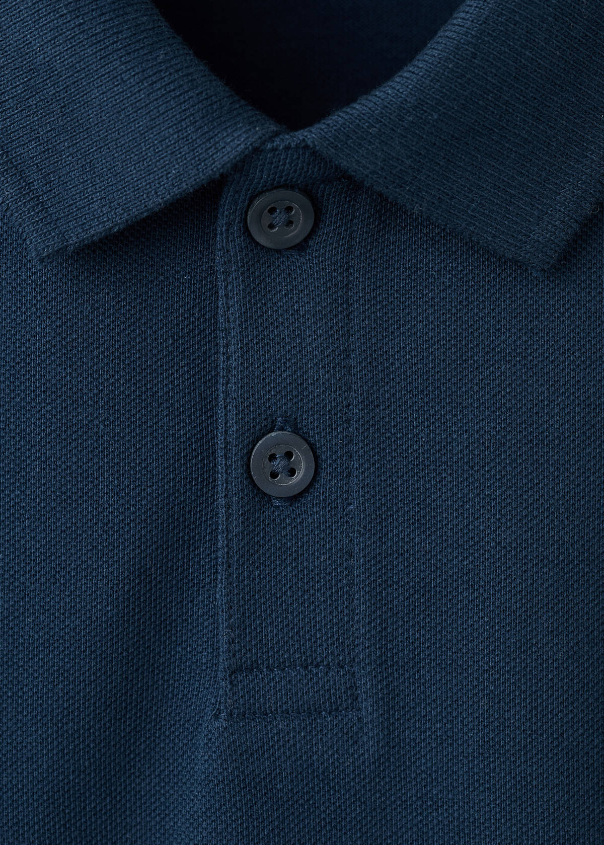 Cotton polo shirt — Navy