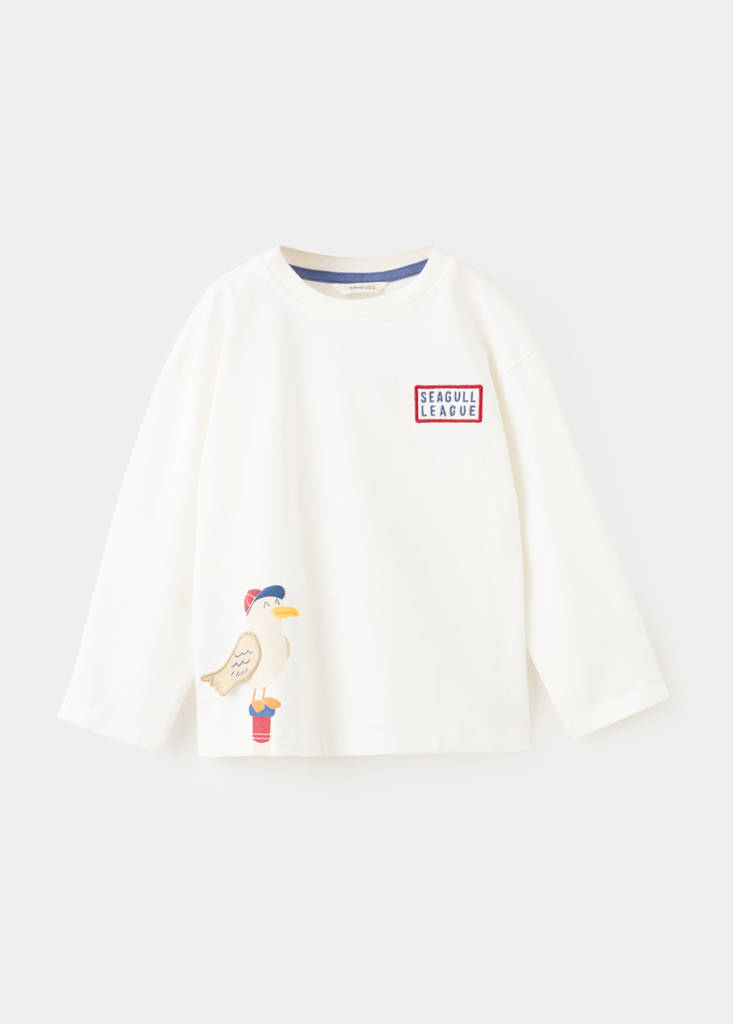 Printed cotton-blend t-shirt — Off White