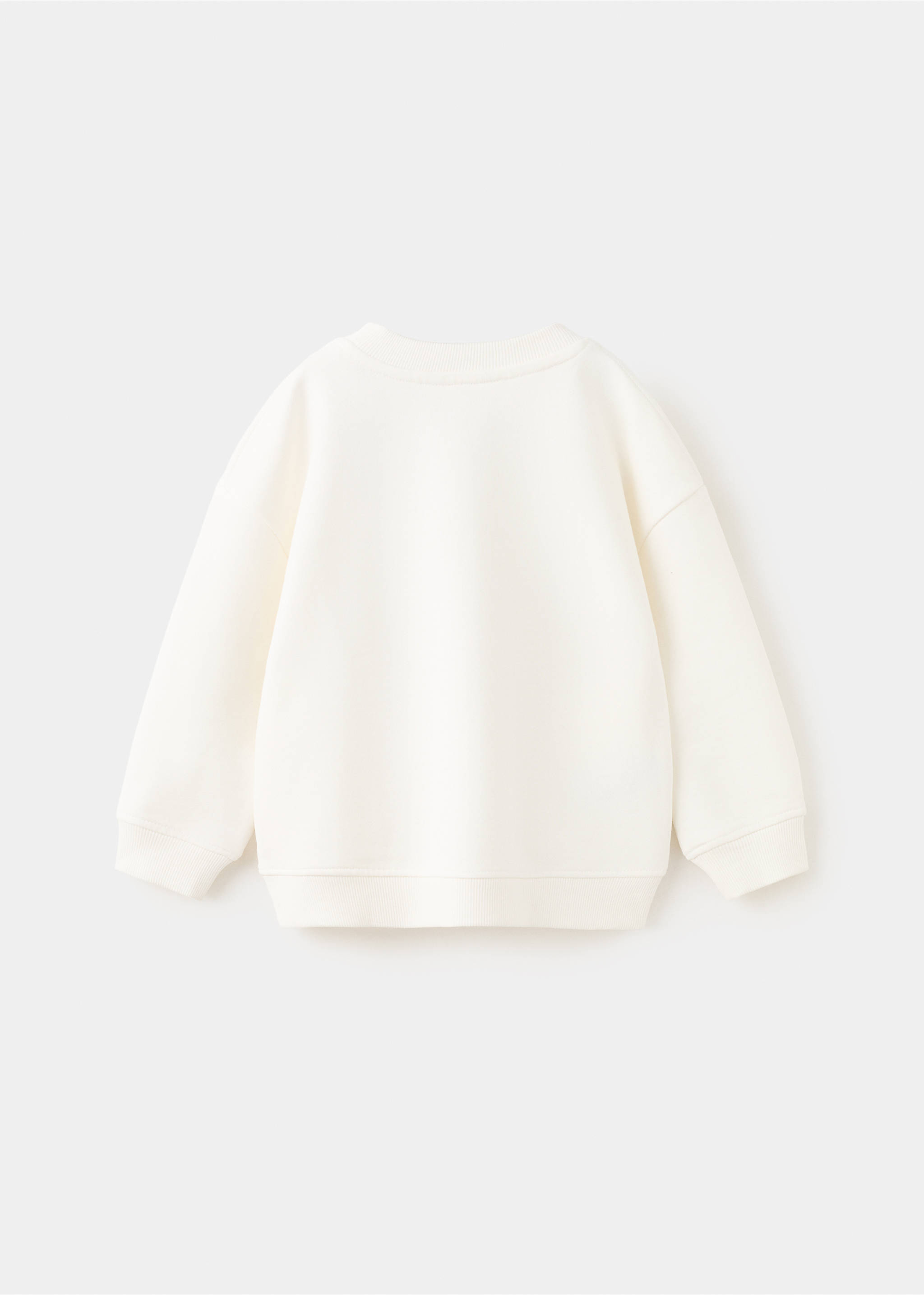 Bedrukt katoenen sweatshirt - Achterkant van het artikel, Gebroken wit. Ref: 27055145-00.