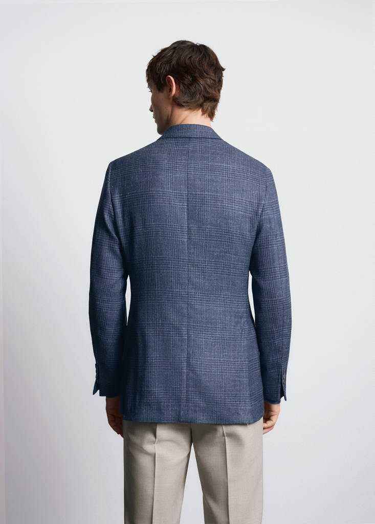 Slim-fit blazer in Lanerossi® by Marzotto fabric — Navy