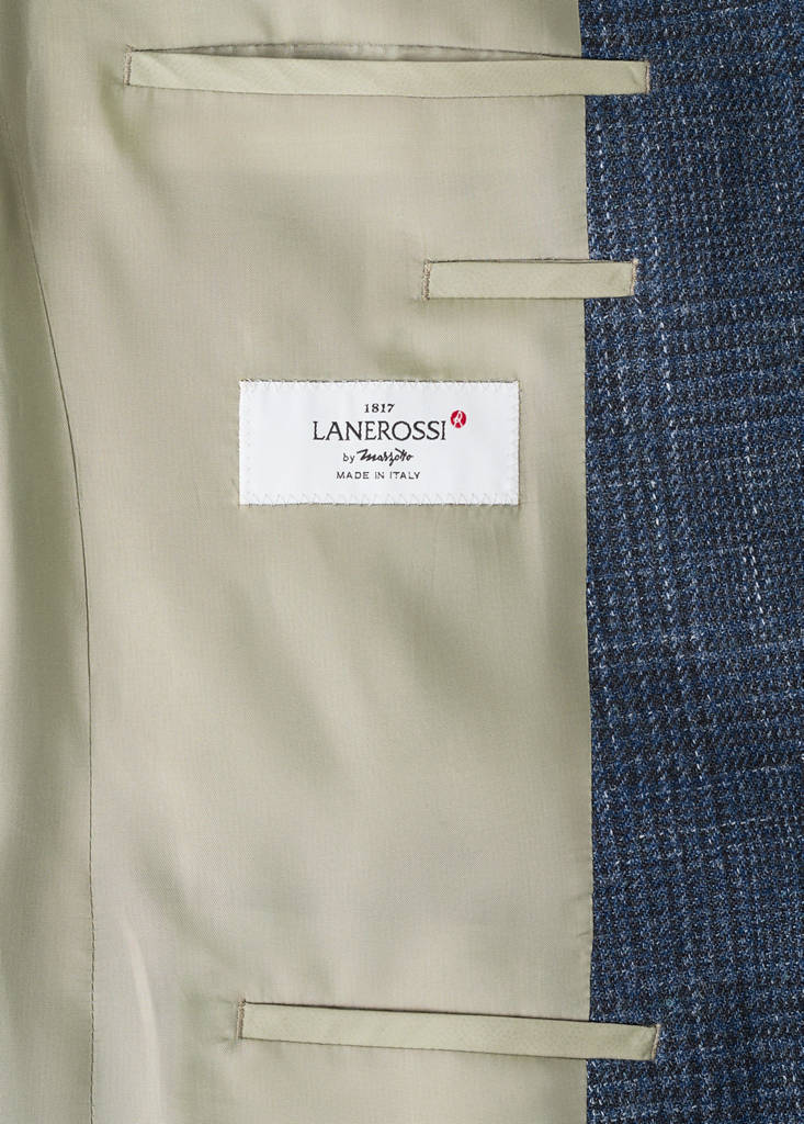 Slim-fit blazer in Lanerossi® by Marzotto fabric — Navy