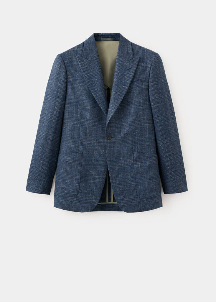 Slim-fit blazer in Lanerossi® by Marzotto fabric — Navy