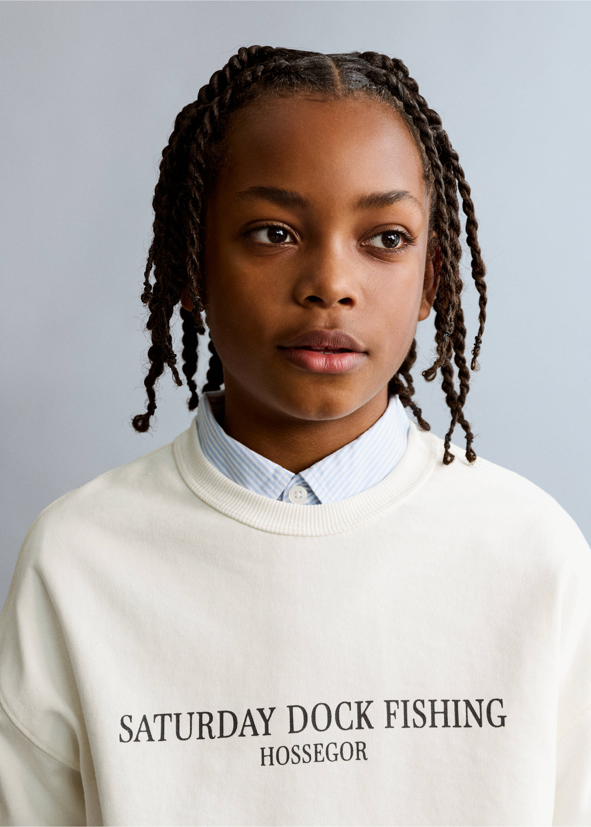 Printed cotton sweatshirt - Details of the article 1, Off White. Ref: 27055149-00.