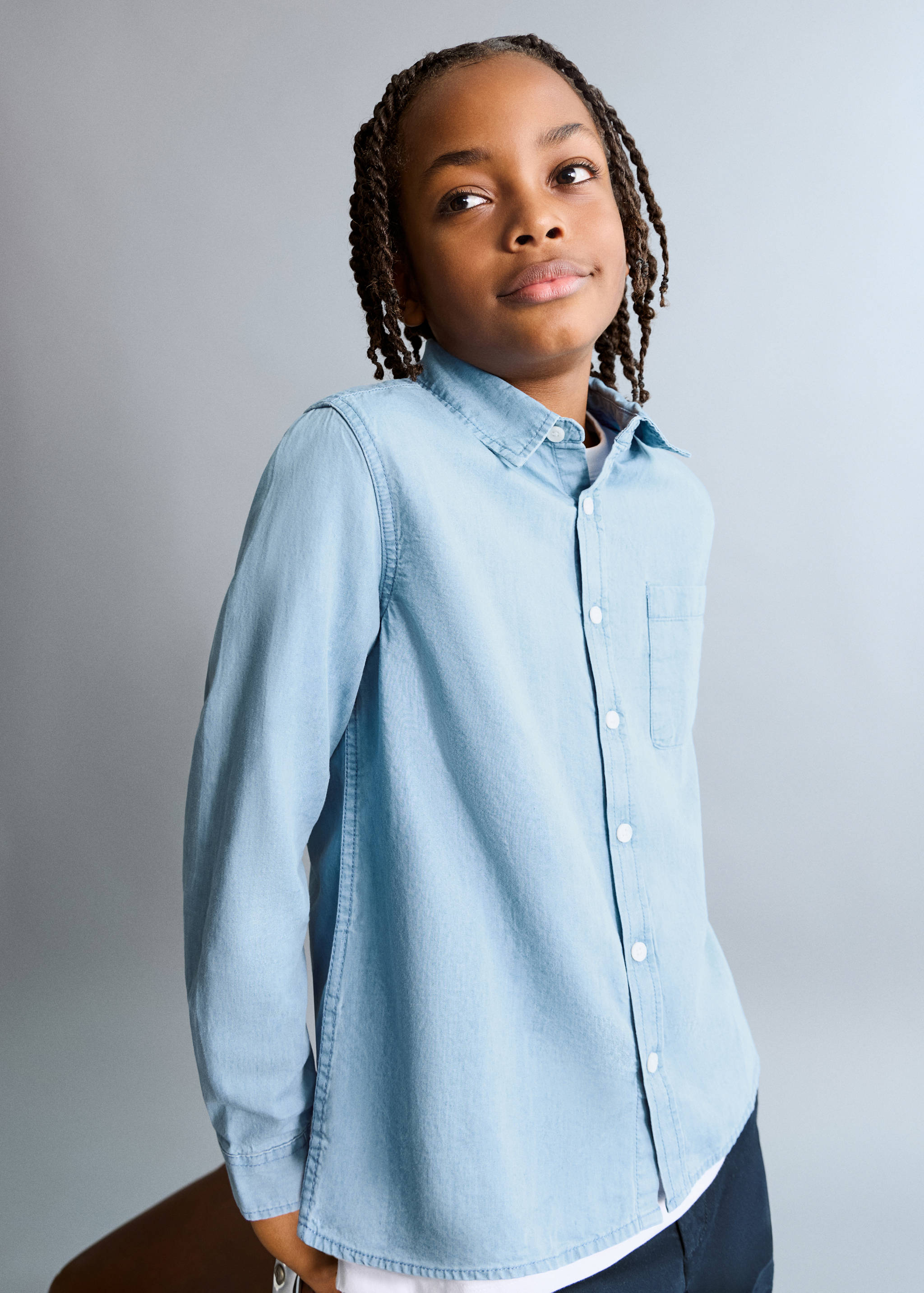 Cotton denim shirt - General plane