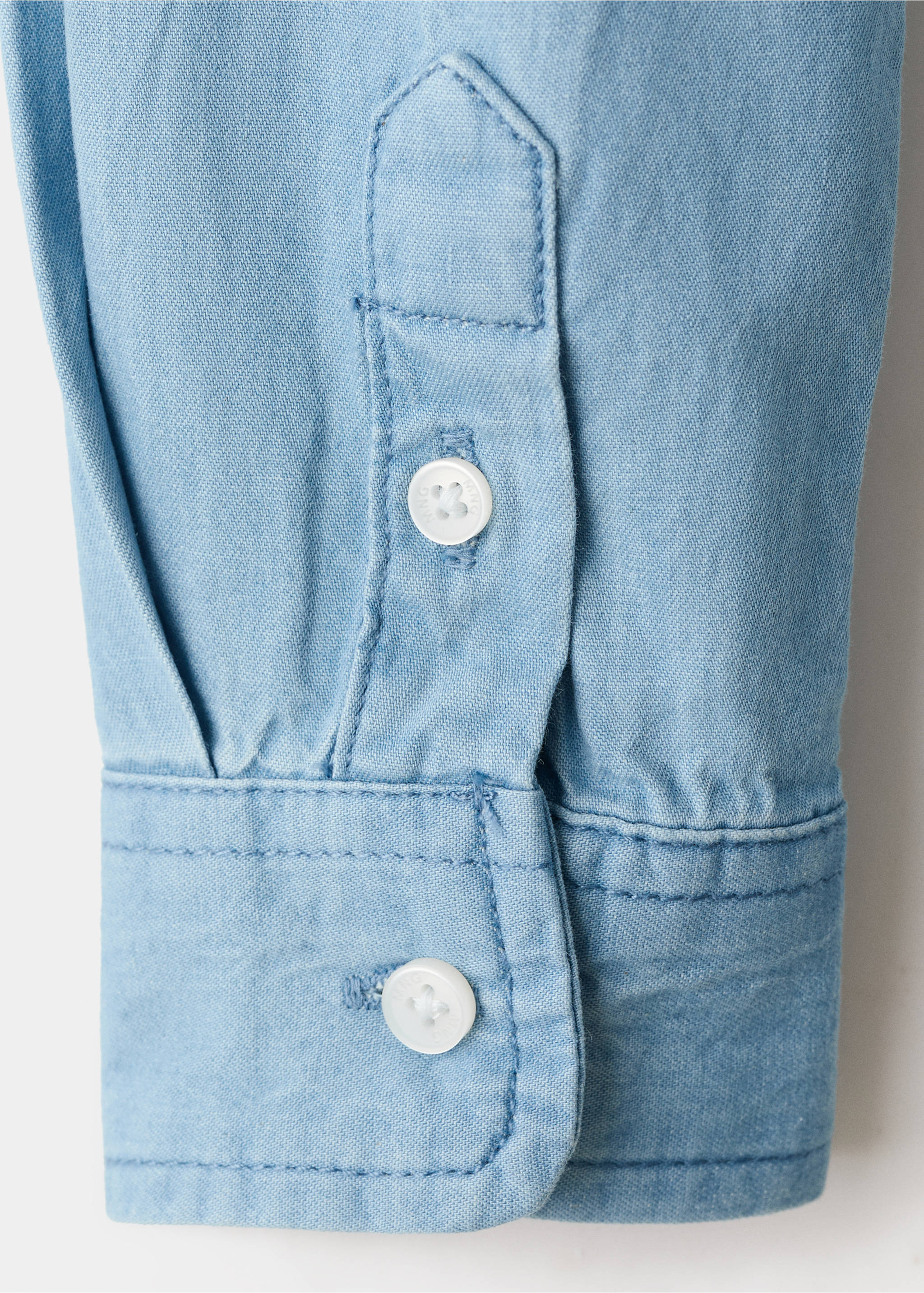 Cotton denim shirt - Details of the article 0, Light Blue. Ref: 27055153-00.