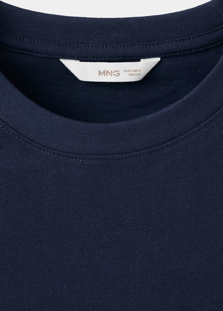 Printed cotton-blend t-shirt — Navy
