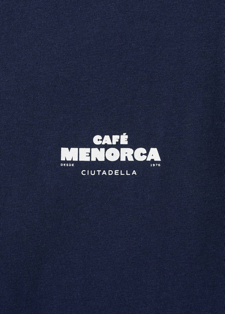 Printed cotton-blend t-shirt — Navy