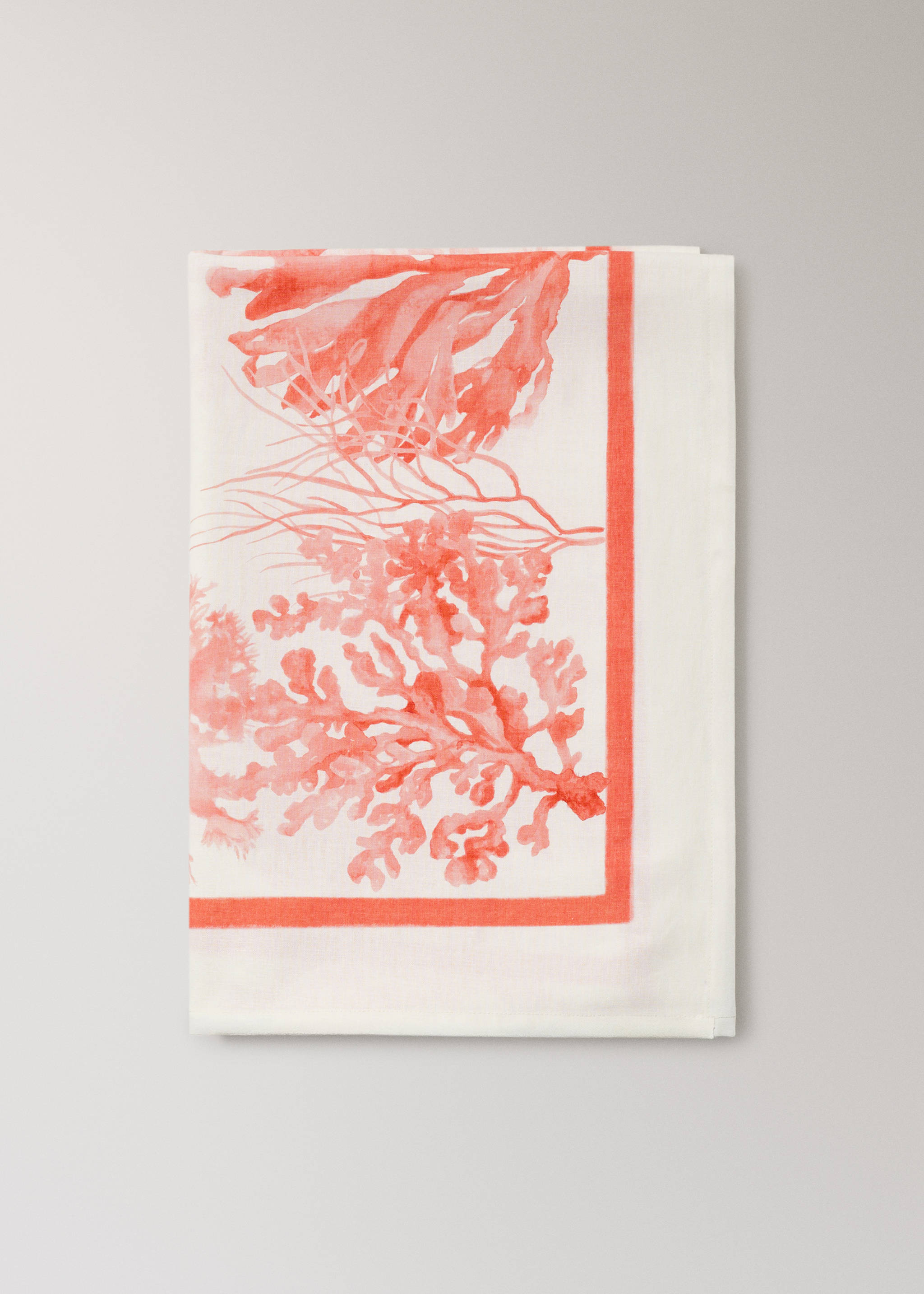 Mantel algodón lino estampado coral 6 a 8 comensales - Artículo sin modelo