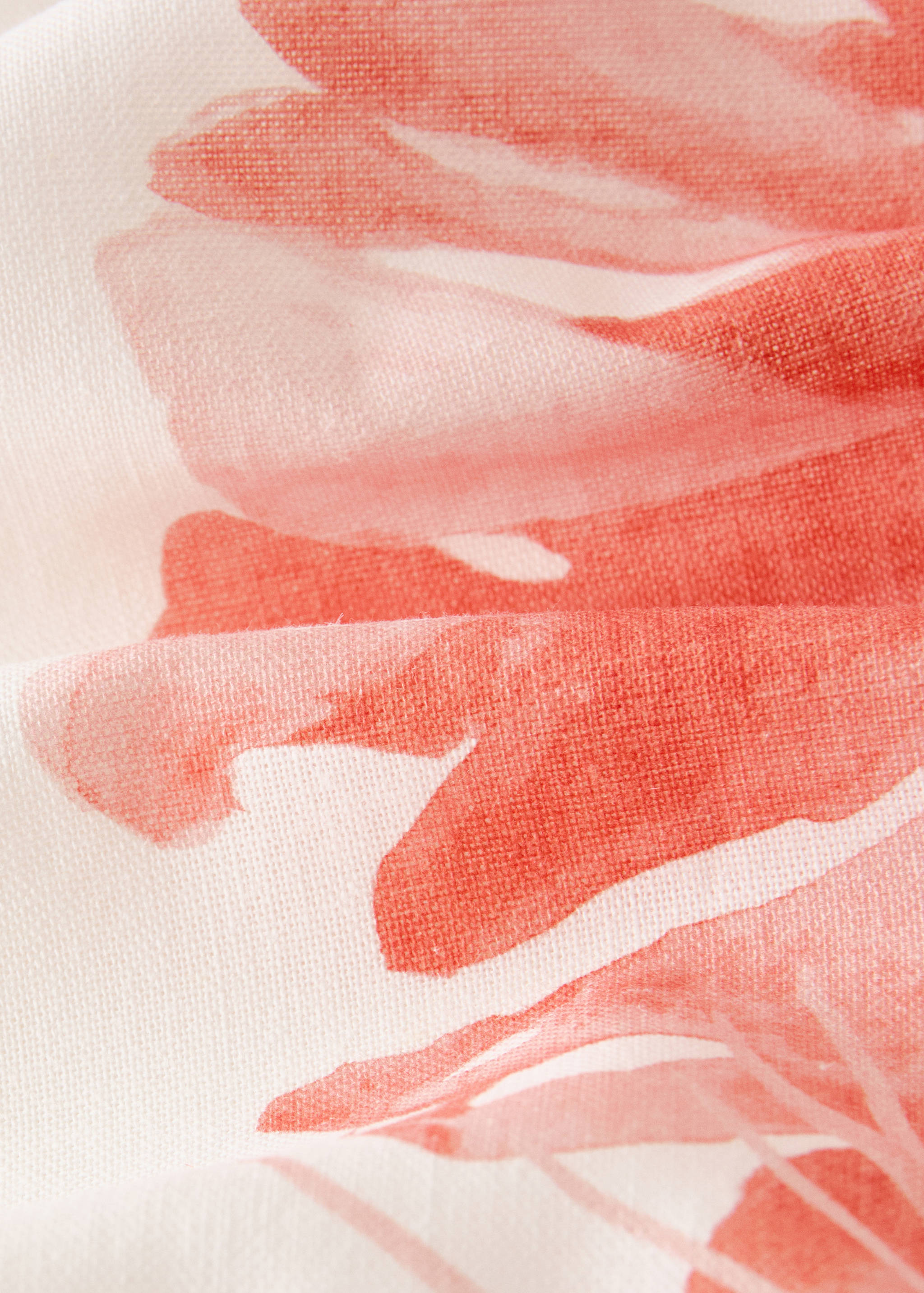 Mantel algodón lino estampado coral 6 a 8 comensales - Detalle del artículo 1