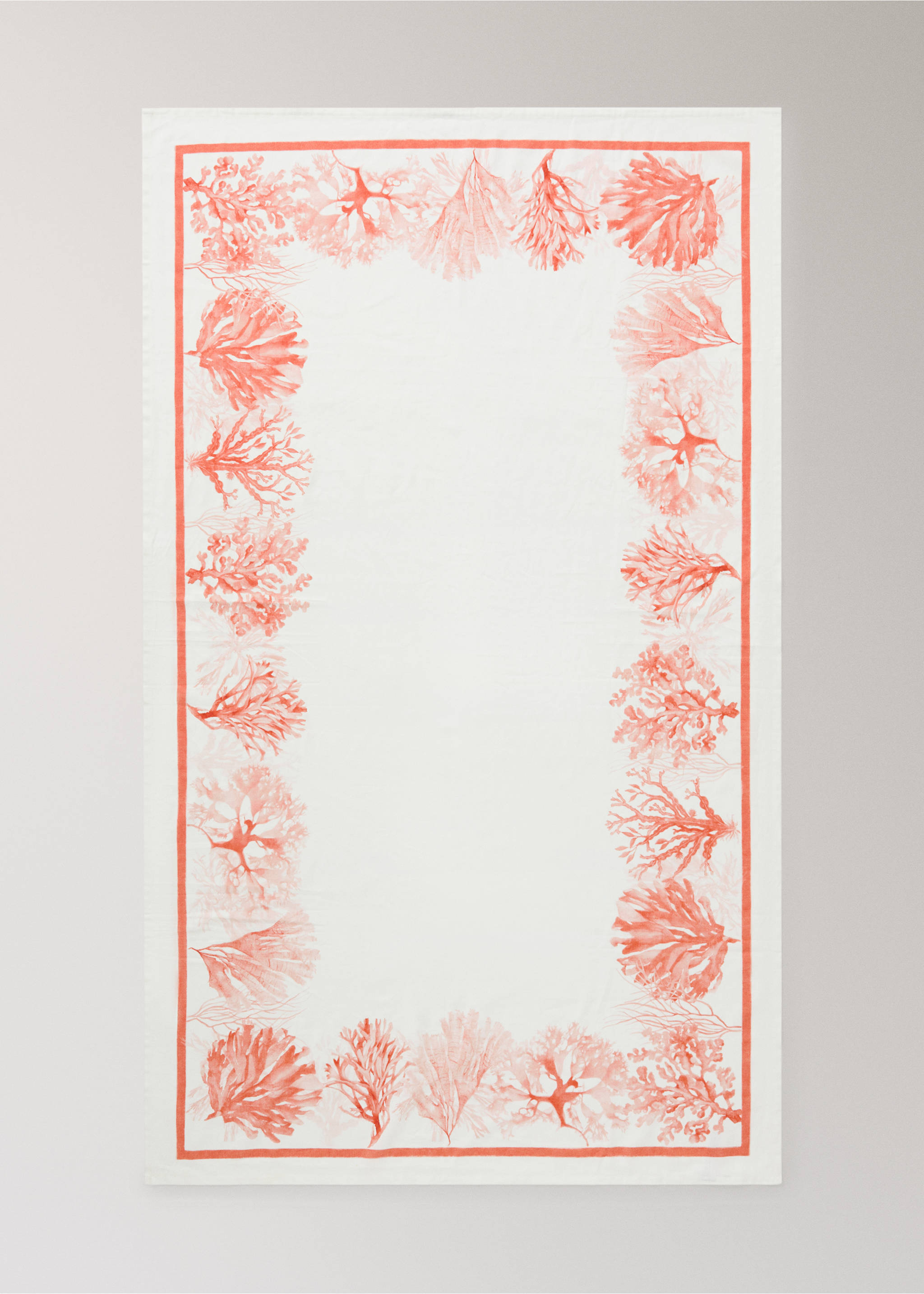 Ubrus s korálovými motivy bavlna a len pro 6 až 8 osob - Detail zboží 4, Bílá. Ref: 27055159-00.