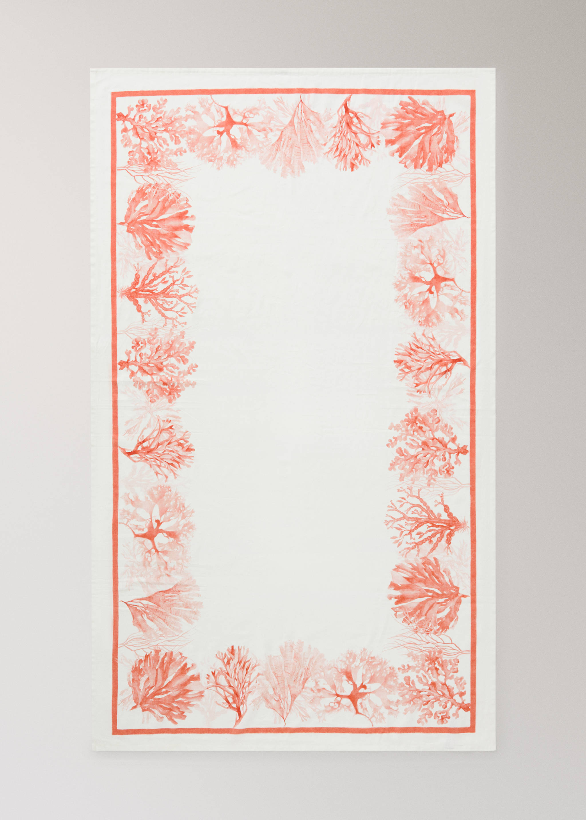 Mantel algodón lino estampado coral 6 a 8 comensales - Detalle del artículo 4